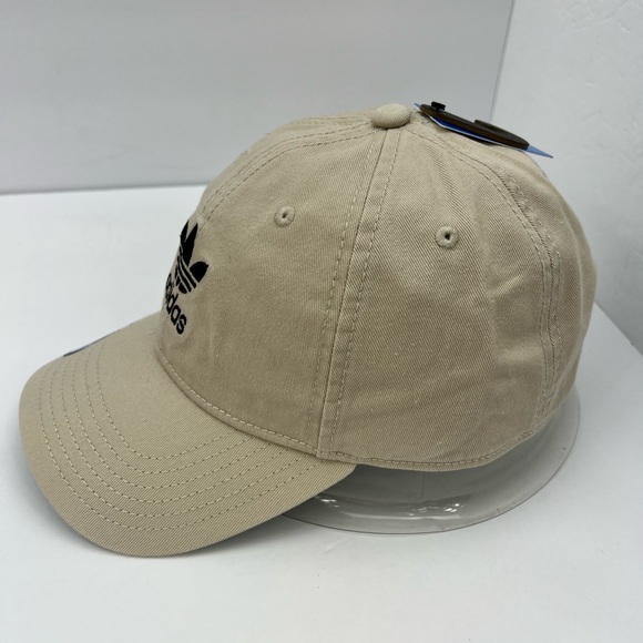ADIDAS 100% COTTON KHAKI HAT/CAP, WITH BLACK LOGO EMBROIDERED, ADJ STRAP UNISEX - Picture 2 of 15